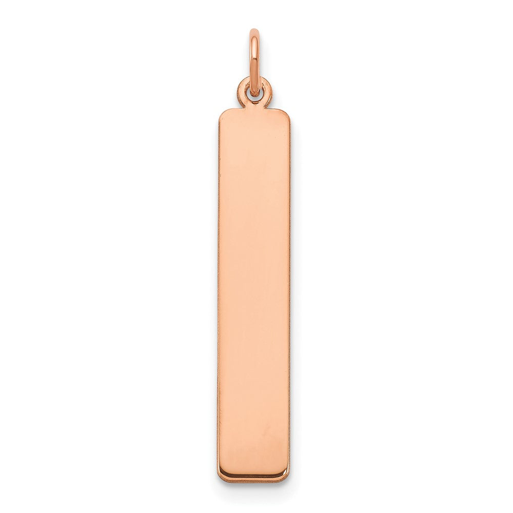 14K Rose Gold Large Vertical Blank Bar Charm