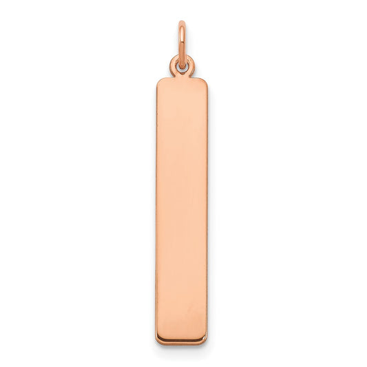 14K Rose Gold Large Vertical Blank Bar Charm