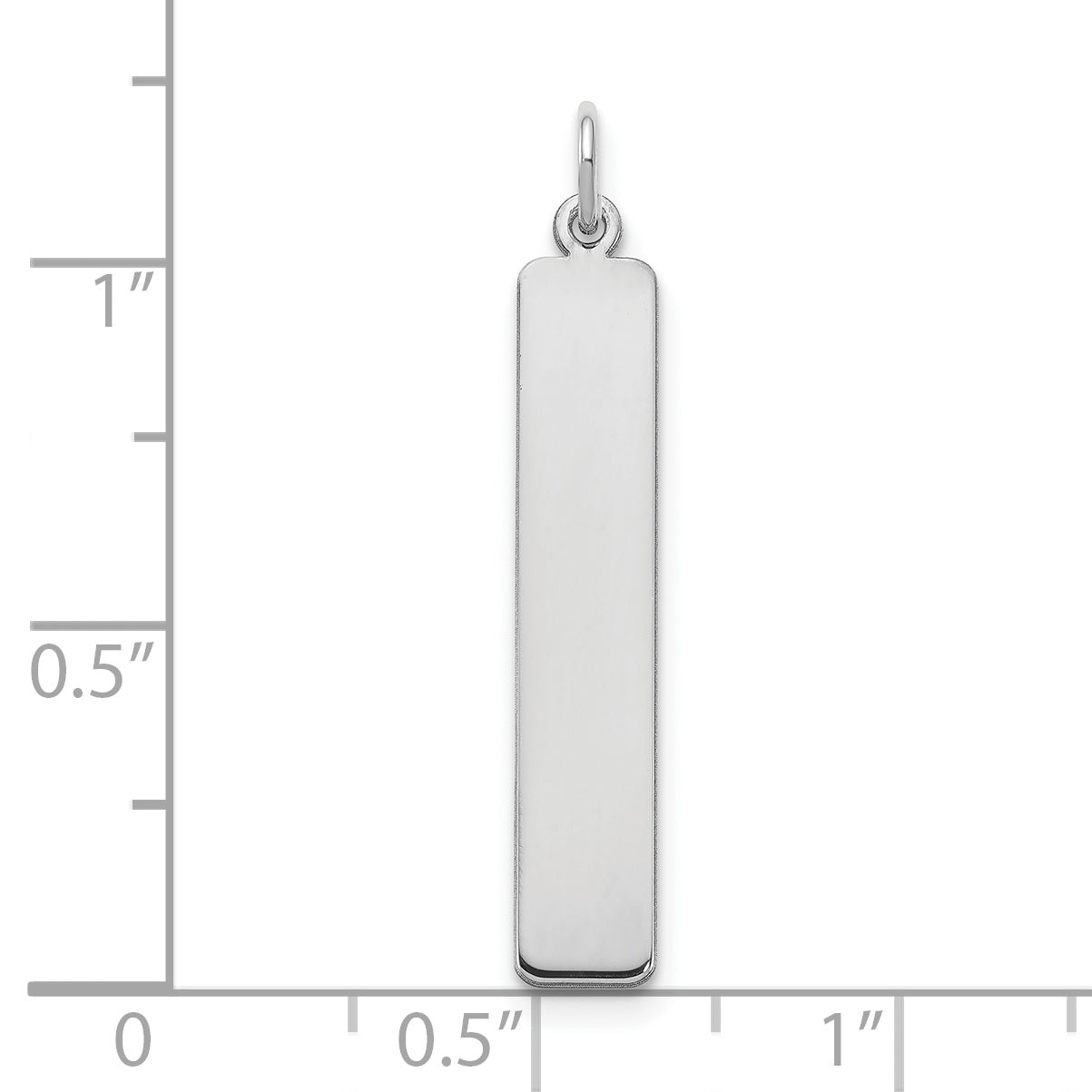 14K White Gold Large Vertical Blank Bar Charm