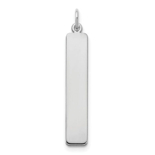 Sterling Silver Rhodium plated Large Vertical Blank Bar Charm