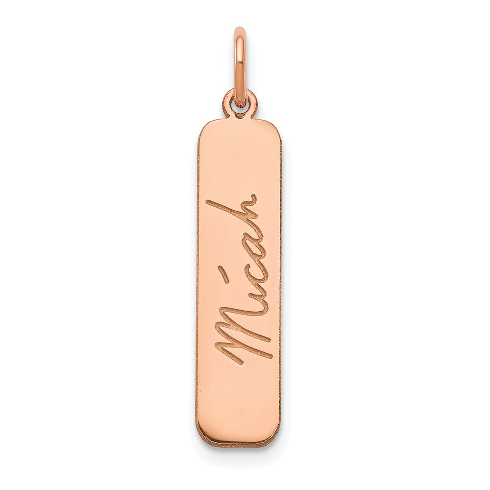 Sterling Silver Rose Gold plated Signature Bar Charm