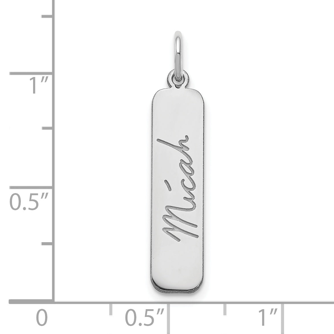 Sterling Silver Rhodium plated Signature Bar Charm