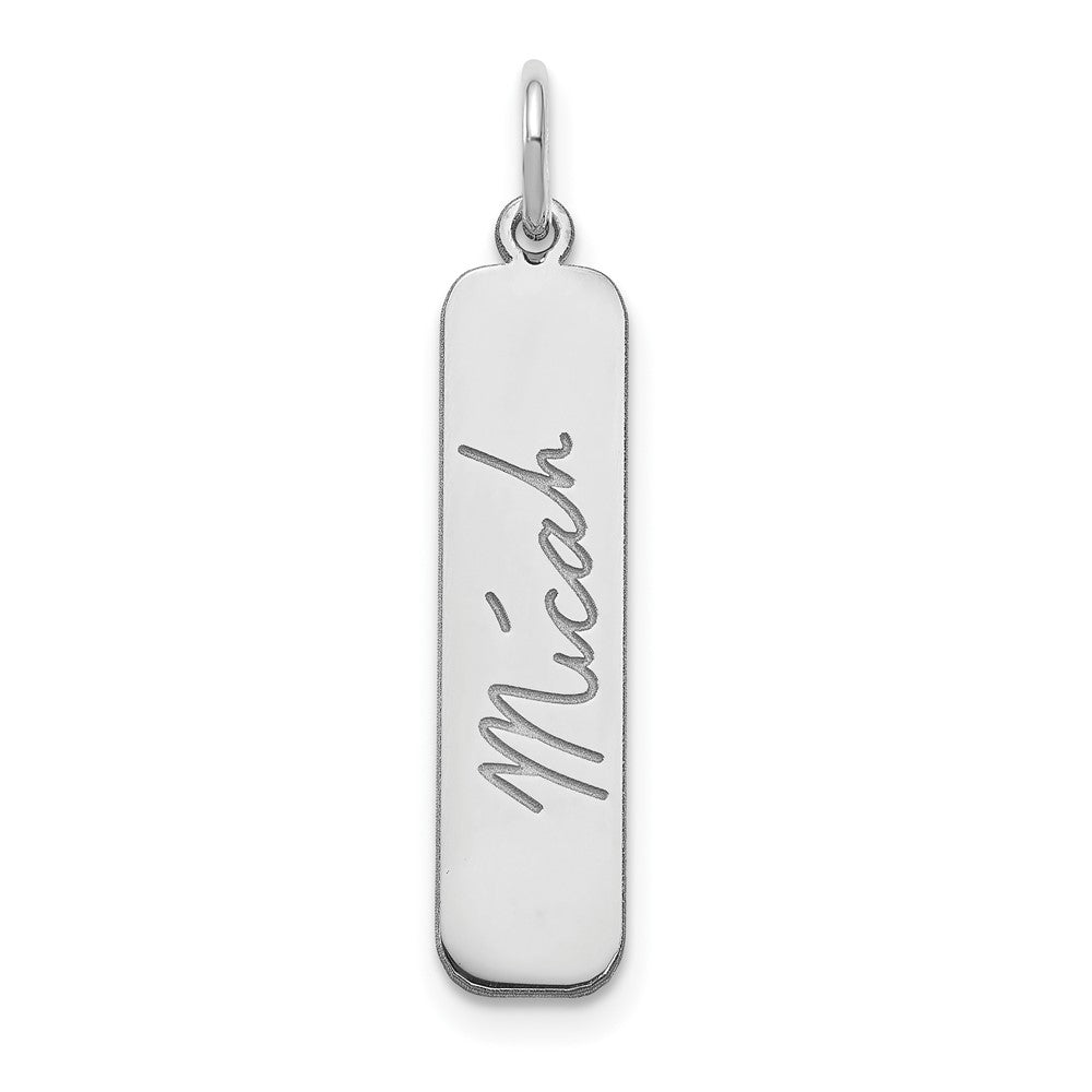 Sterling Silver Rhodium plated Signature Bar Charm