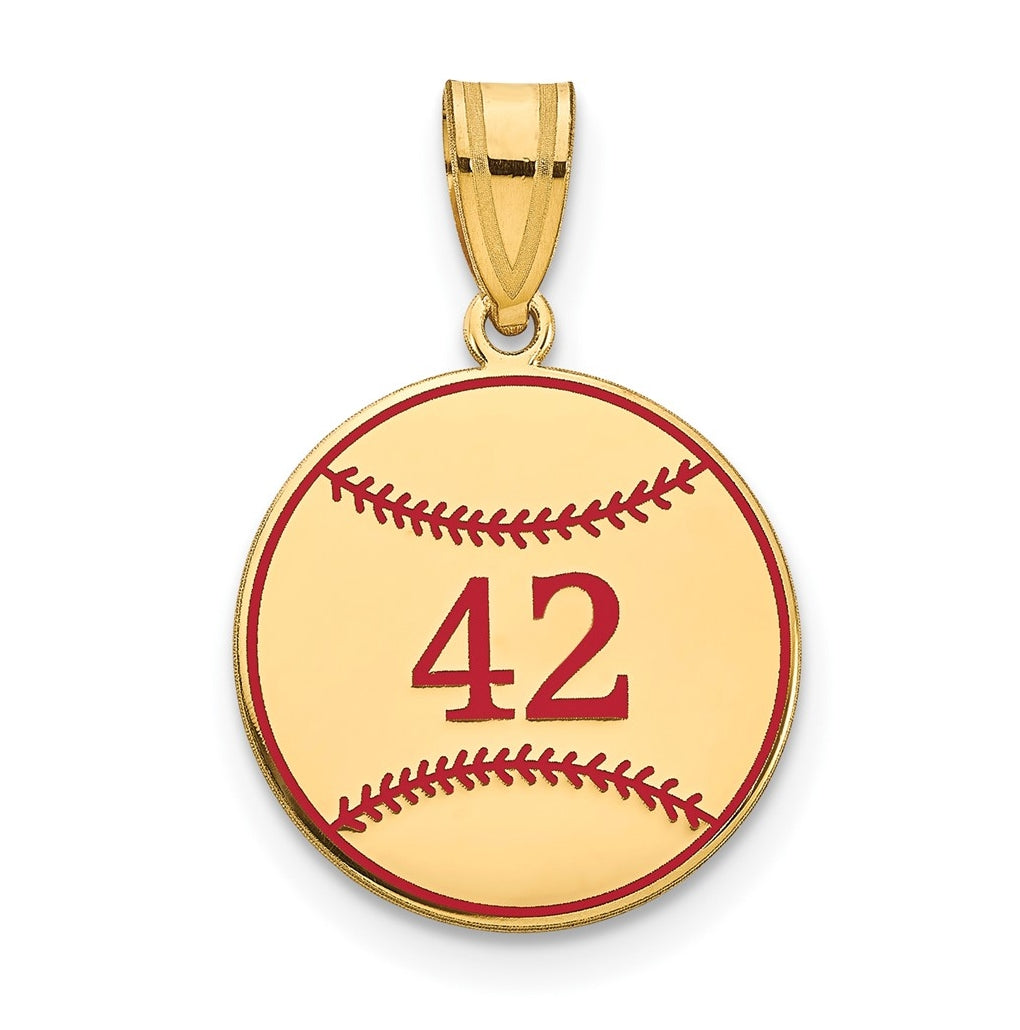 14k Yellow Or White Or Rose Gold Personalized Baseball Epoxy Pendant – Elegant Jewelry Gift for Birthday, Anniversary, Engagement, Wedding