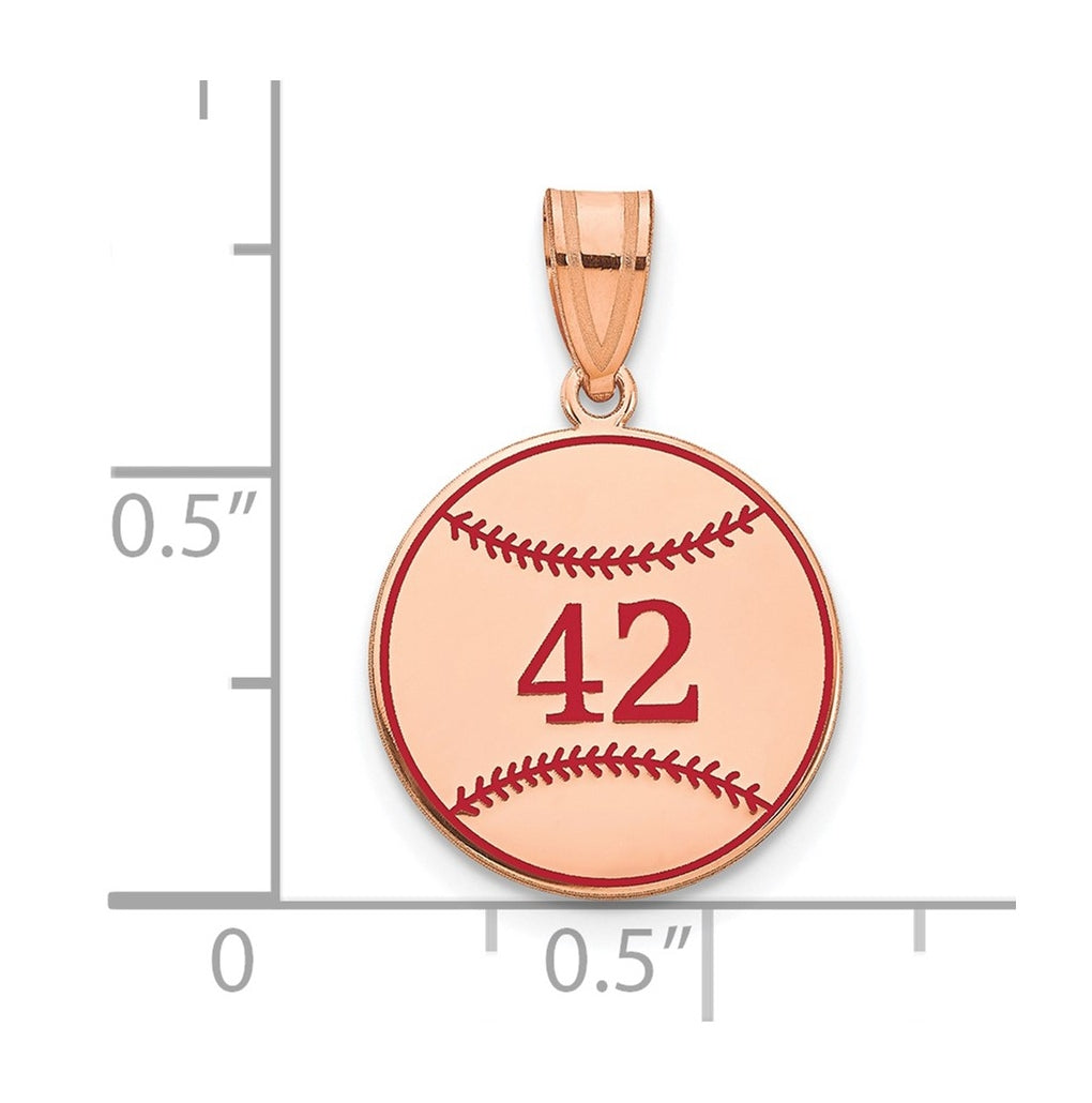 14K Yellow Or White Or Rose Or Sterling Silver Personalized Baseball Epoxy Pendant