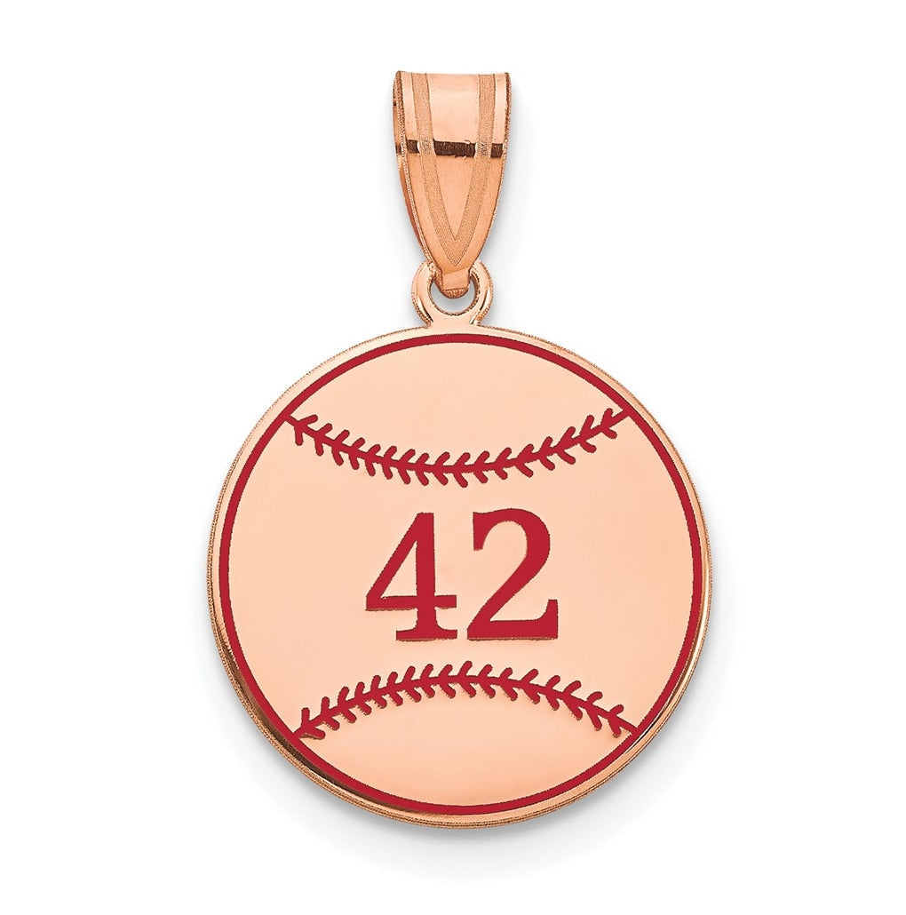 14K Yellow Or White Or Rose Or Sterling Silver Personalized Baseball Epoxy Pendant