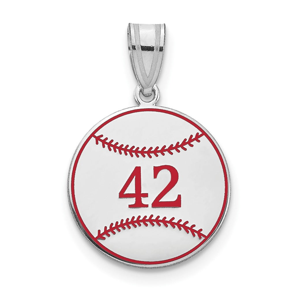 14K Yellow Or White Or Rose Or Sterling Silver Personalized Baseball Epoxy Pendant