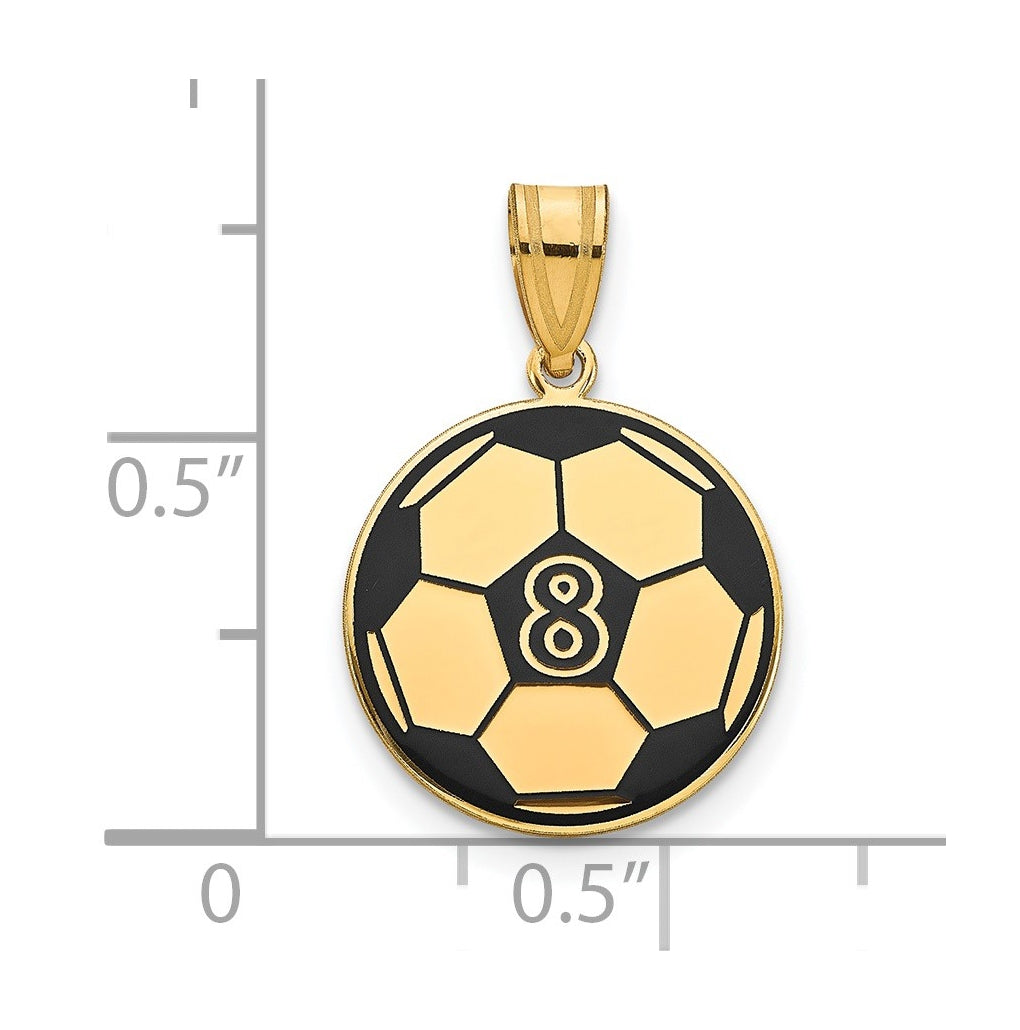 14K Yellow Or White Or Rose Or Sterling Silver Personalized Soccer Ball Epoxy Pendant