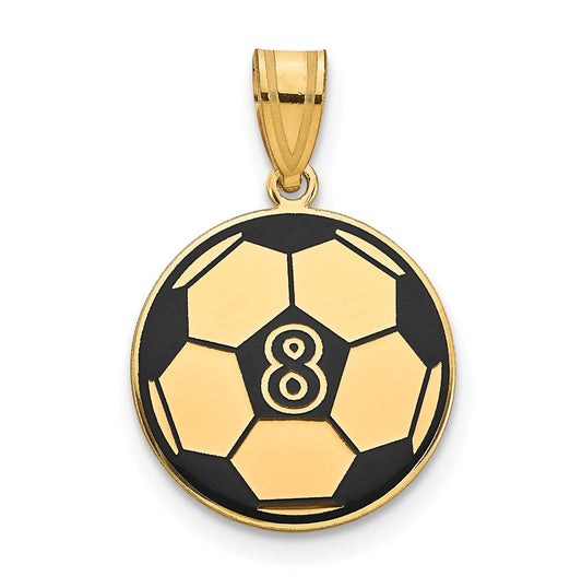14K Yellow Or White Or Rose Or Sterling Silver Personalized Soccer Ball Epoxy Pendant