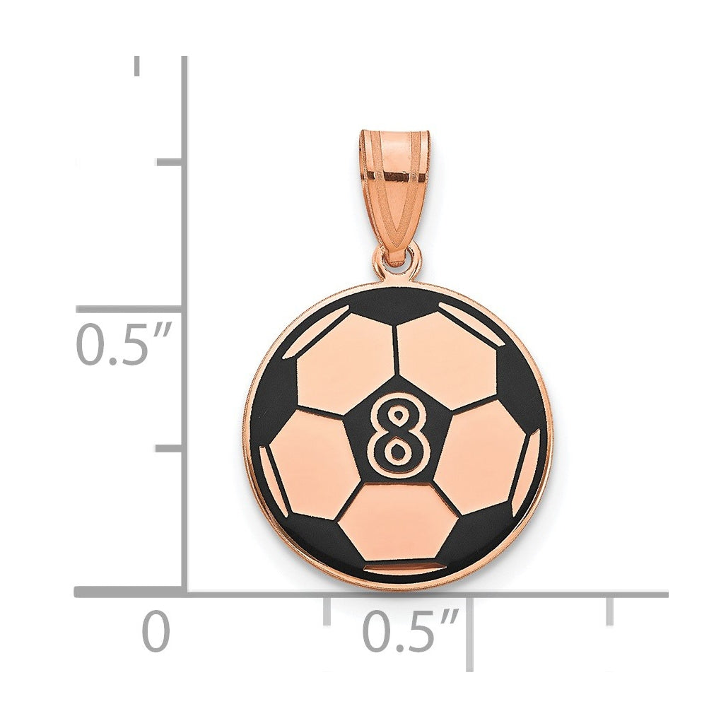 14K Yellow Or White Or Rose Or Sterling Silver Personalized Soccer Ball Epoxy Pendant