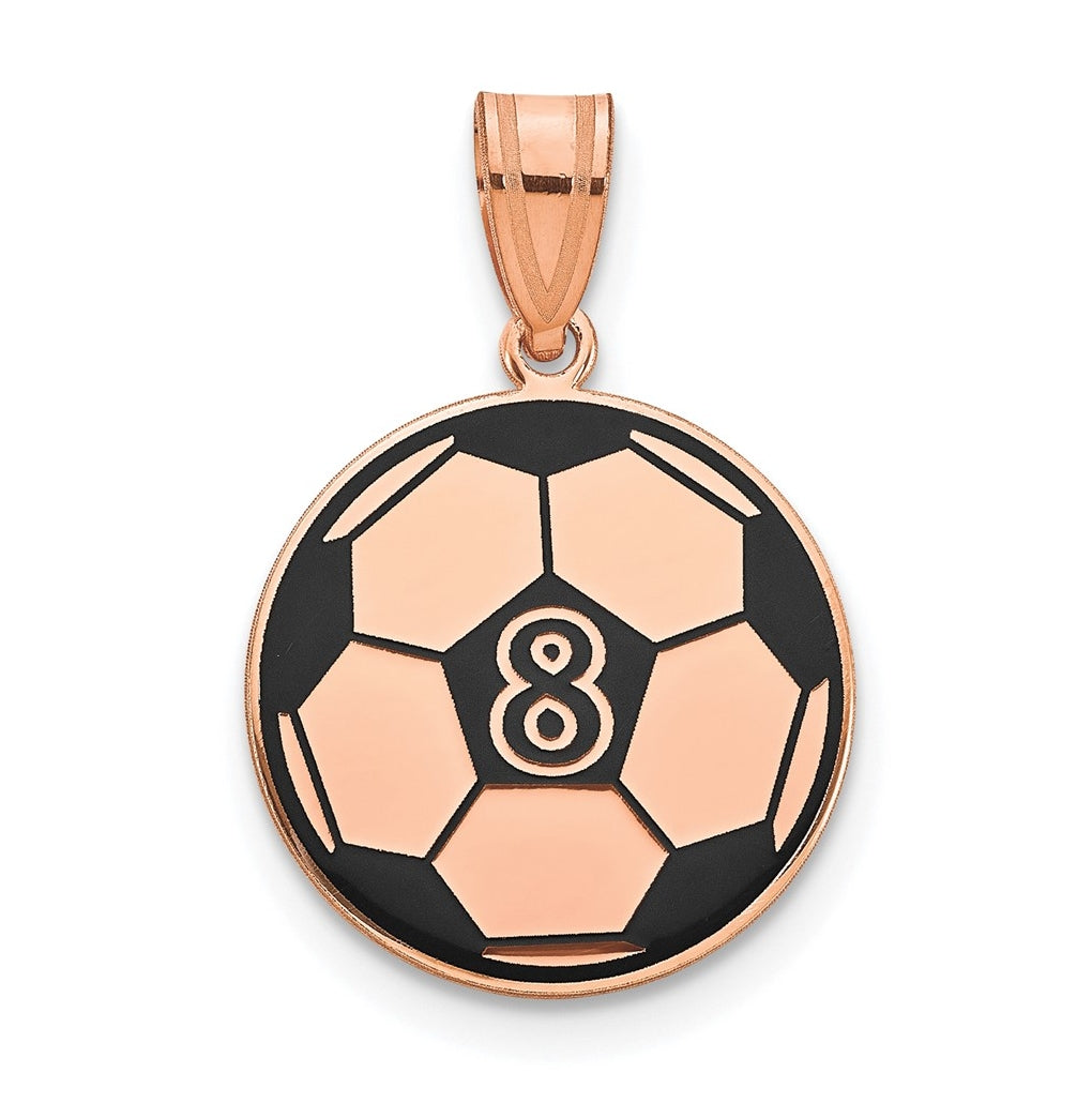 14K Yellow Or White Or Rose Or Sterling Silver Personalized Soccer Ball Epoxy Pendant