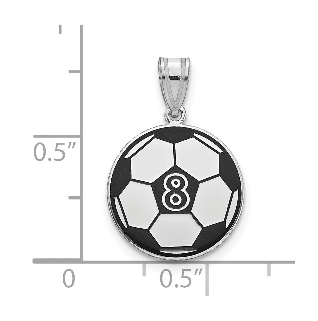 14K Yellow Or White Or Rose Or Sterling Silver Personalized Soccer Ball Epoxy Pendant