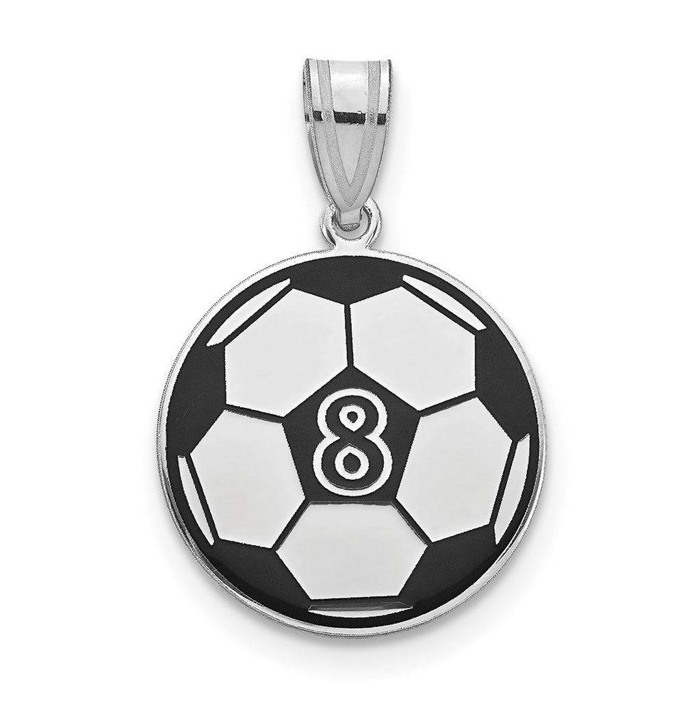 14K Yellow Or White Or Rose Or Sterling Silver Personalized Soccer Ball Epoxy Pendant
