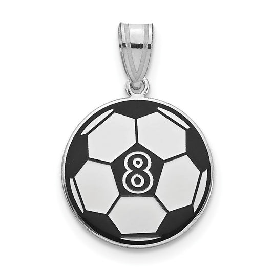 10K Yellow Or White Gold Personalized Soccer Ball Epoxy Pendant