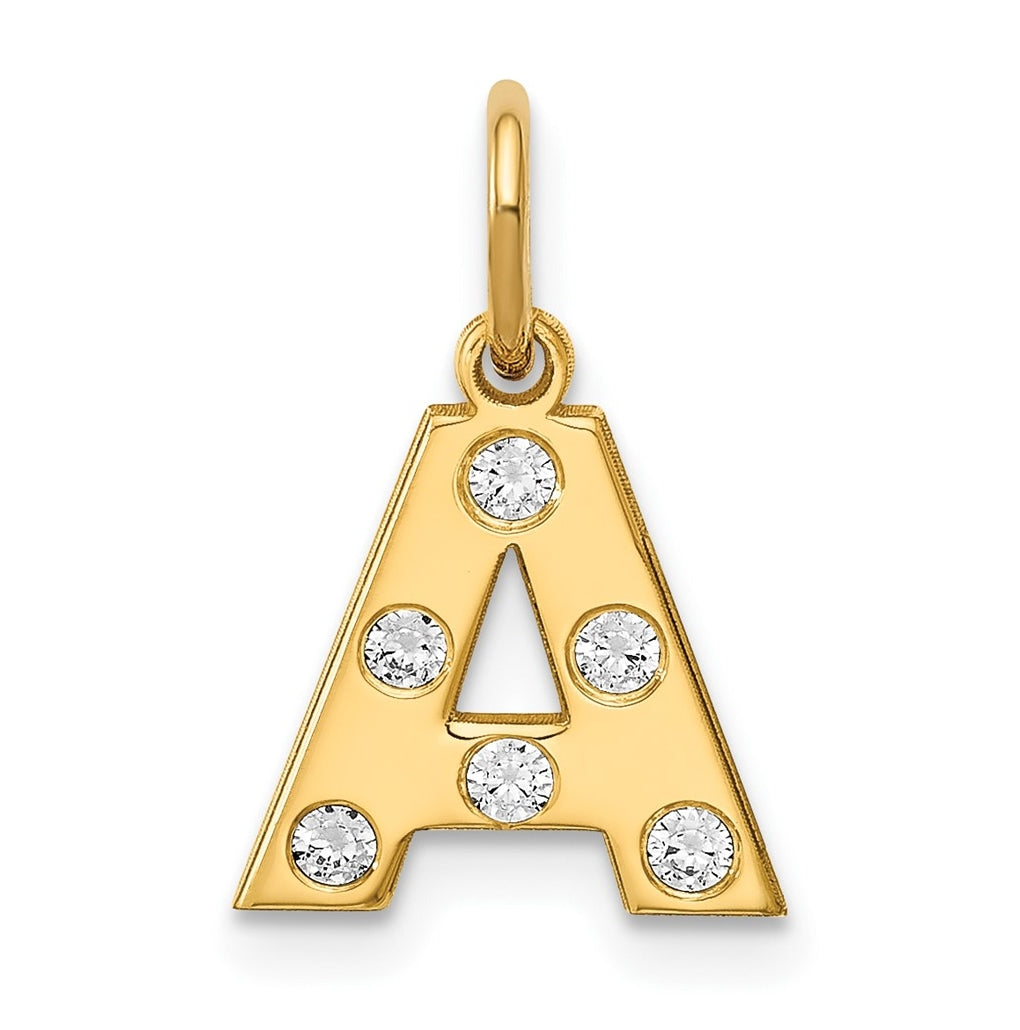Sterling Silver Gold Plated Initial with Diamonds Charm