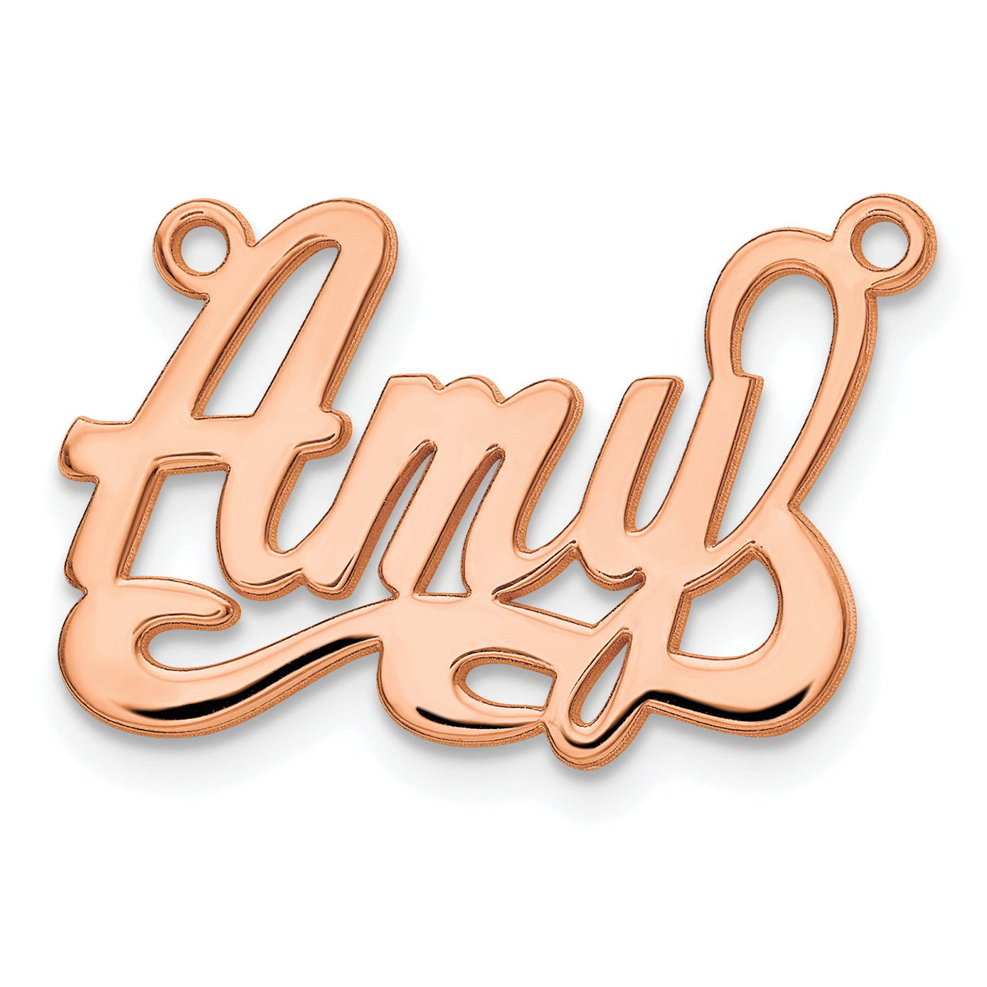 Sterling Silver Rose Gold plated Polished Name Plate
