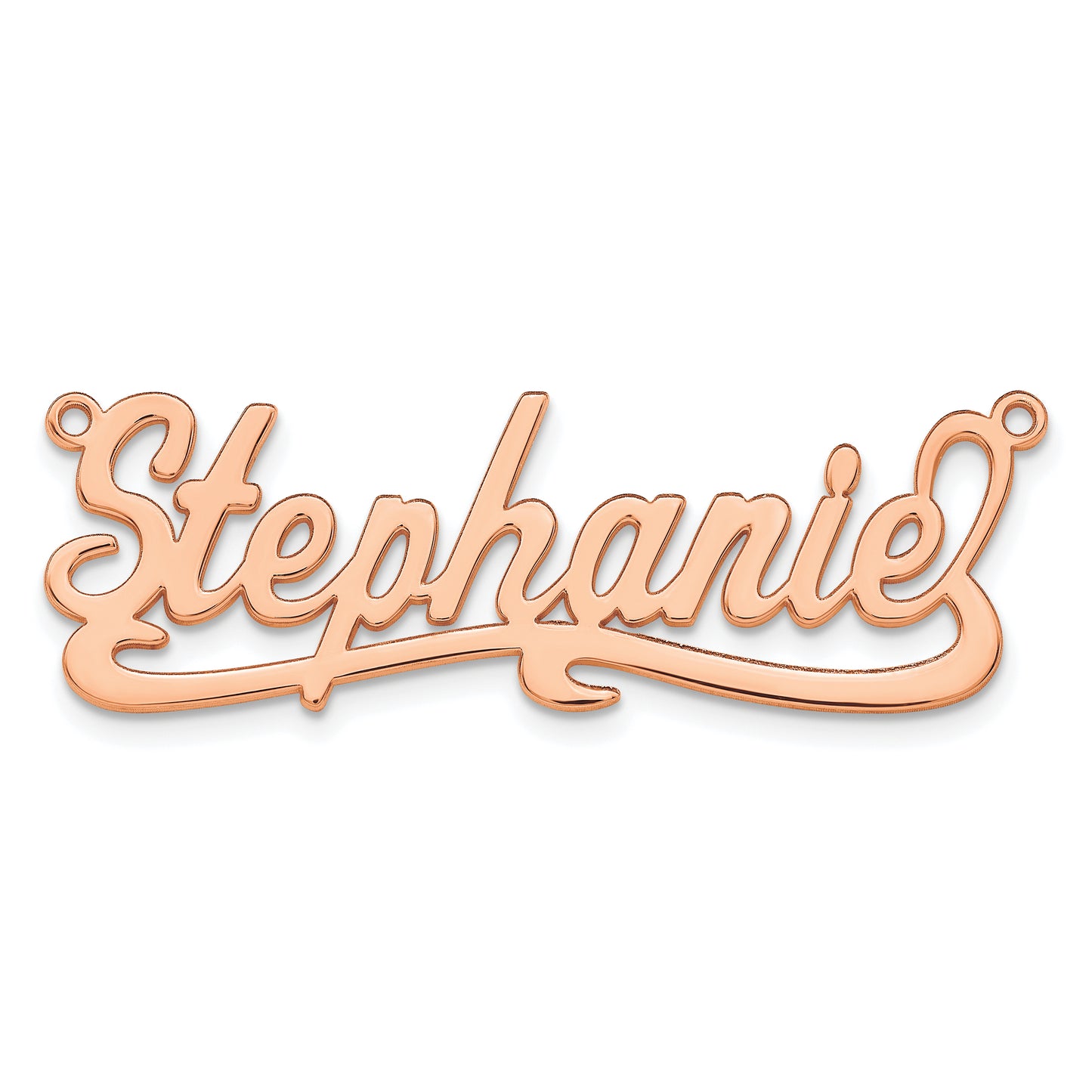Sterling Silver Rose Gold plated Polished Name Plate