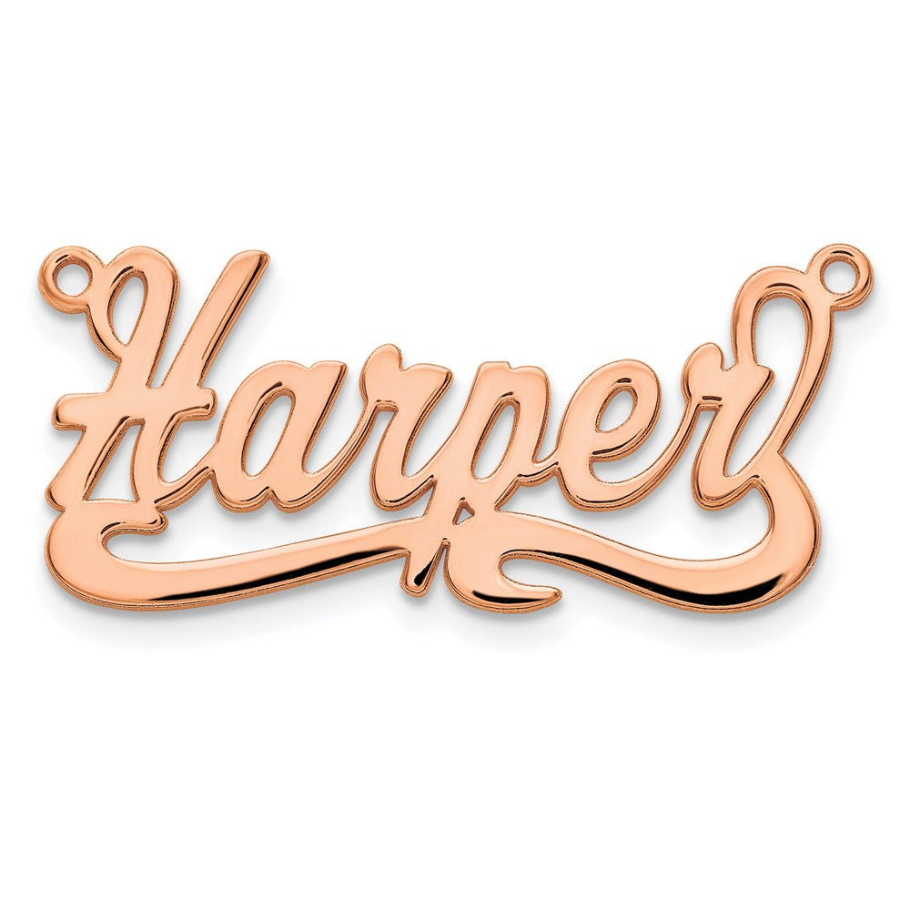 Sterling Silver Rose Gold plated Polished Name Plate