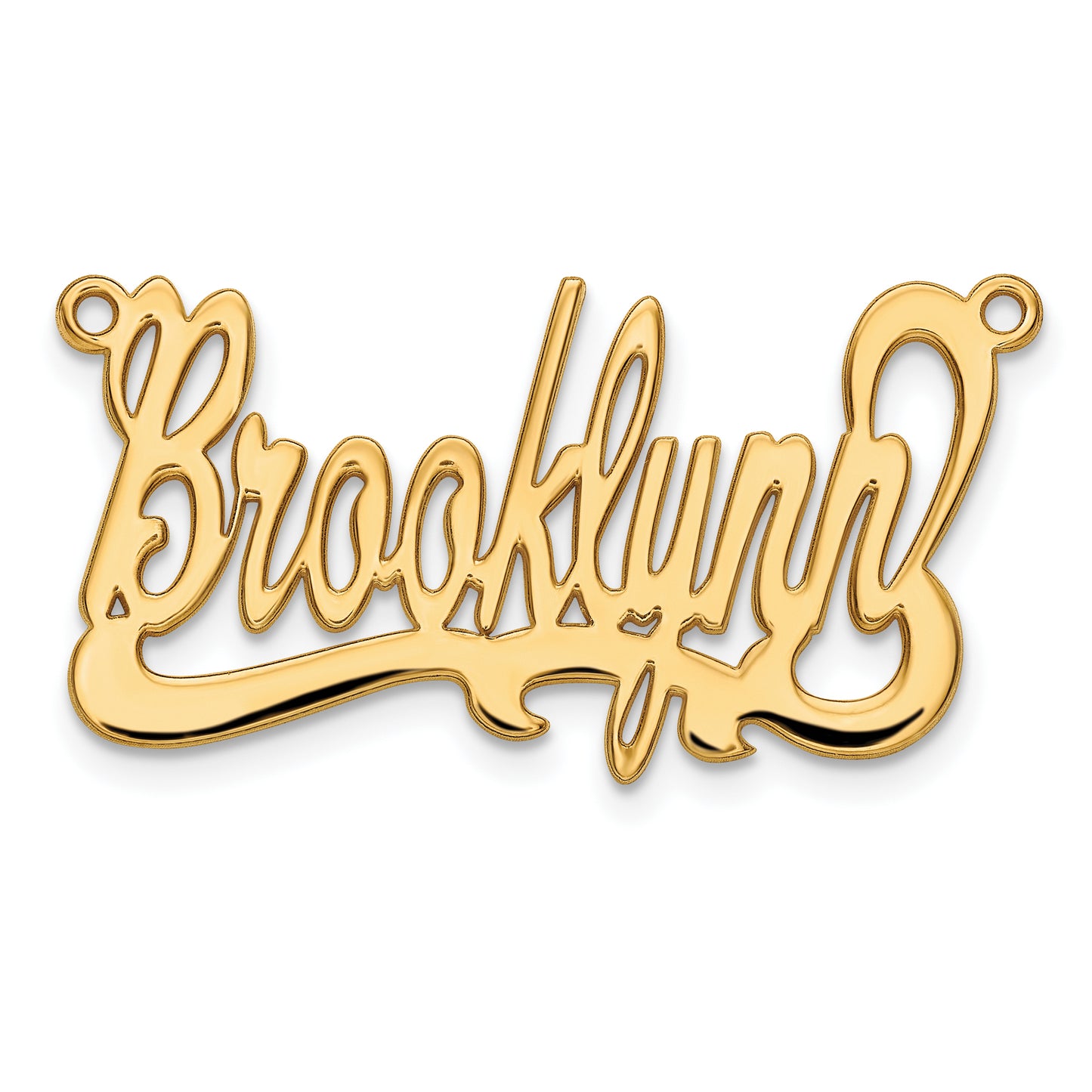 Sterling Silver Gold plated Polished Name Plate