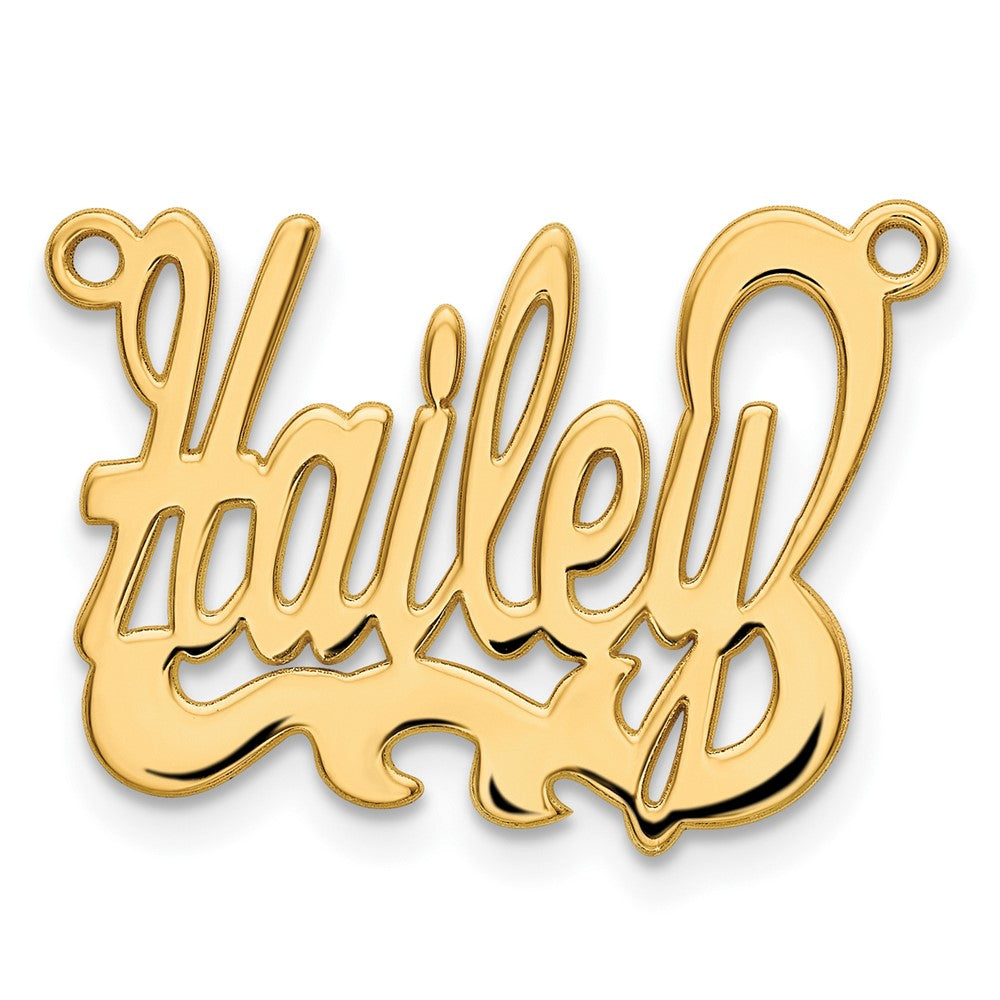 Sterling Silver Gold plated Polished Name Plate