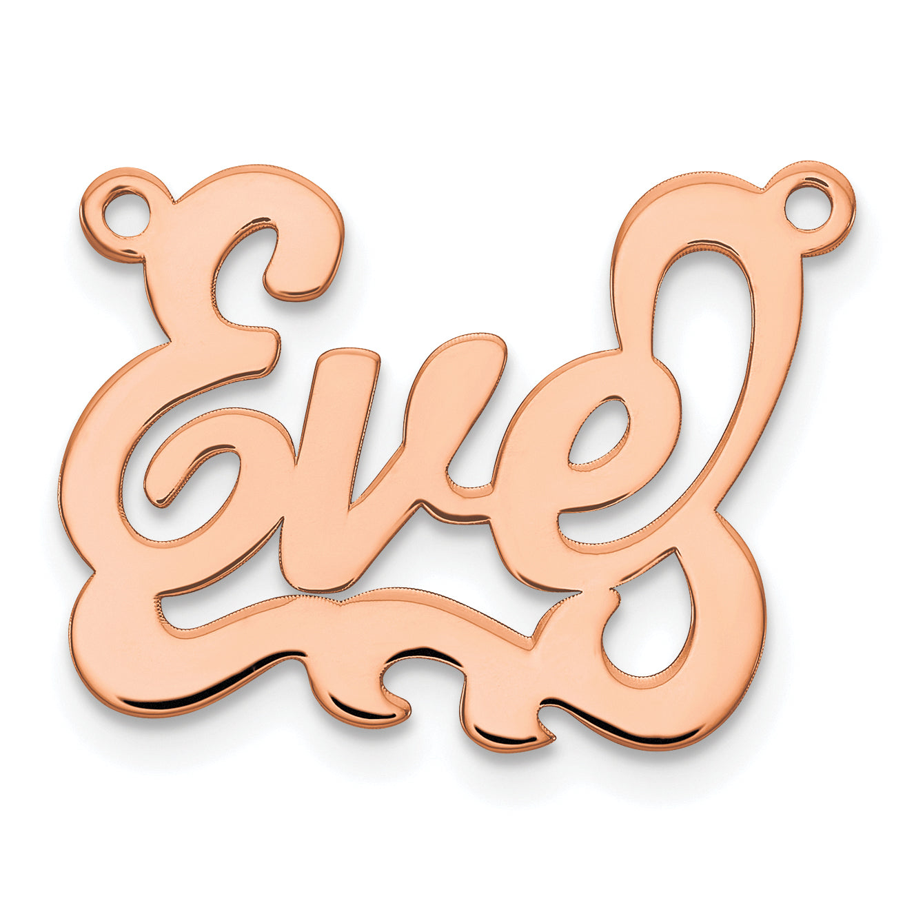 Sterling Silver Rose Gold plated Polished Name Plate