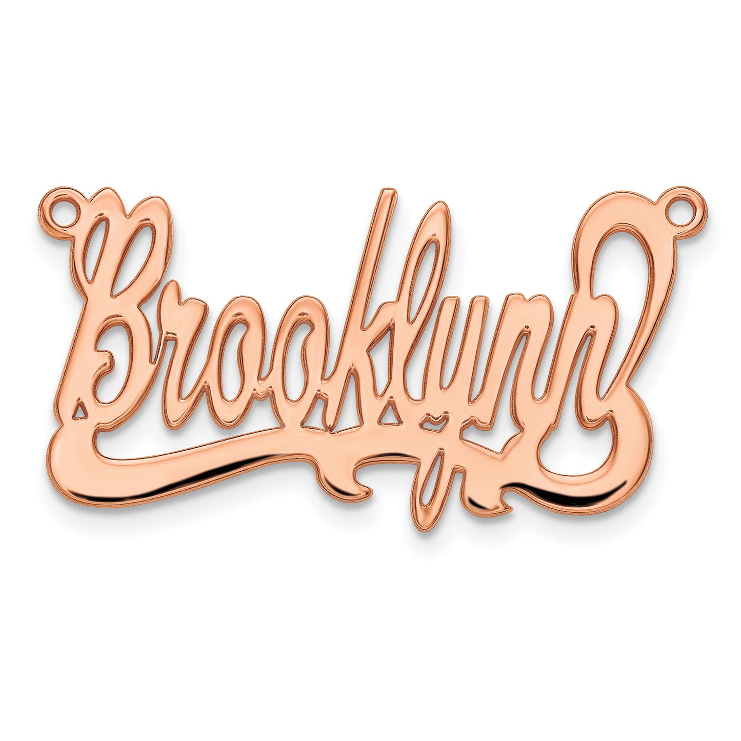 Sterling Silver Rose Gold plated Polished Name Plate