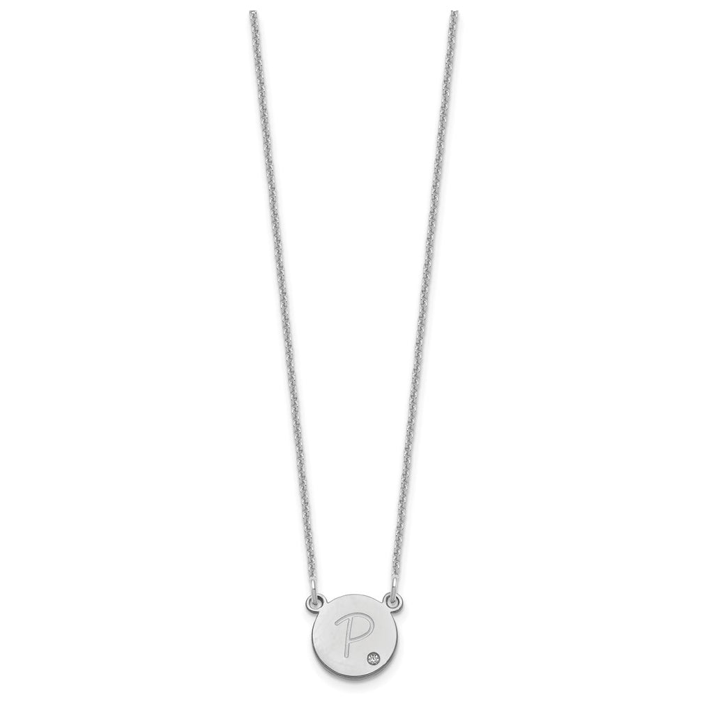 14k Yellow Or White Gold Round  Initial with Diamond Necklace – Elegant Jewelry Gift for Birthday, Anniversary, Engagement, Wedding