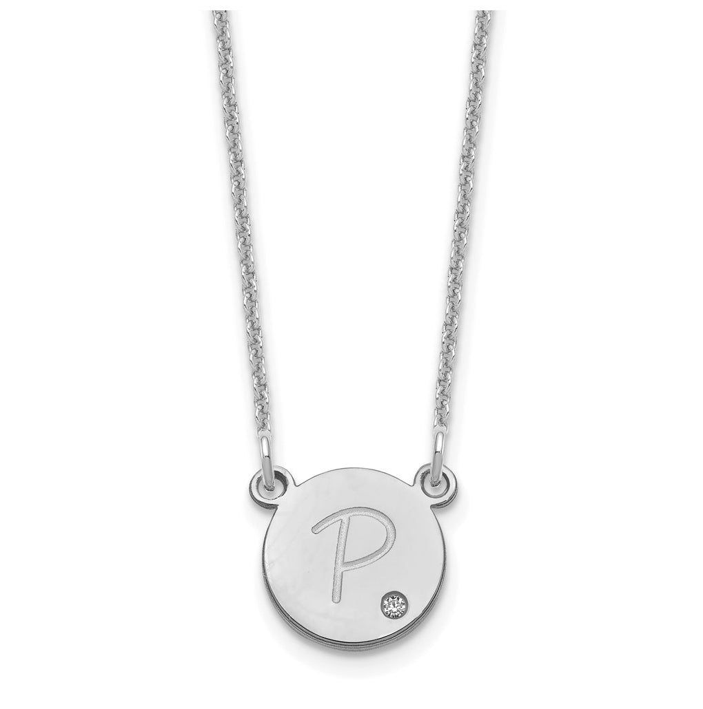 10k Yellow Or White Gold Round Initial with Diamond Necklace – Elegant Jewelry Gift for Birthday, Anniversary, Engagement, Wedding
