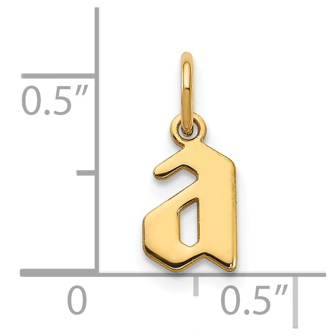 14K Yellow Gold Lower case Letter A Initial Pendant