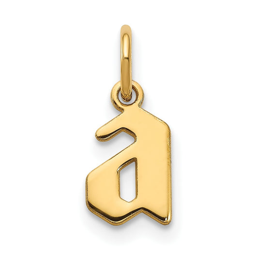 14K Yellow Gold Lower case Letter A Initial Pendant
