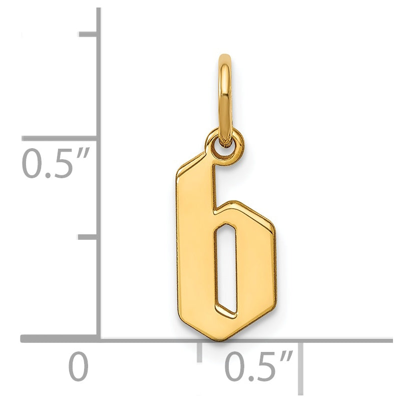 14K Yellow Gold Lower case Letter B Initial Pendant
