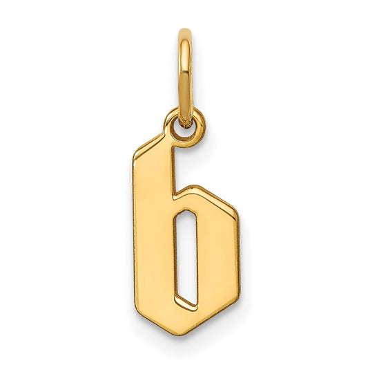 14K Yellow Gold Lower case Letter B Initial Pendant