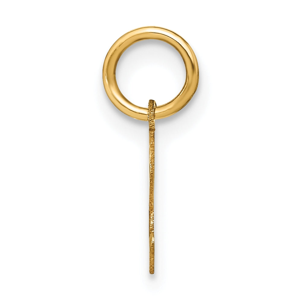 14K Yellow Gold Lowercase Letter E Initial Pendant