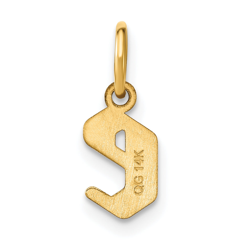 14K Yellow Gold Lowercase Letter E Initial Pendant