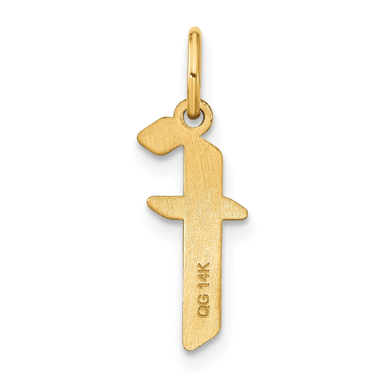 14K Yellow Gold Lowercase Letter F Initial Pendant