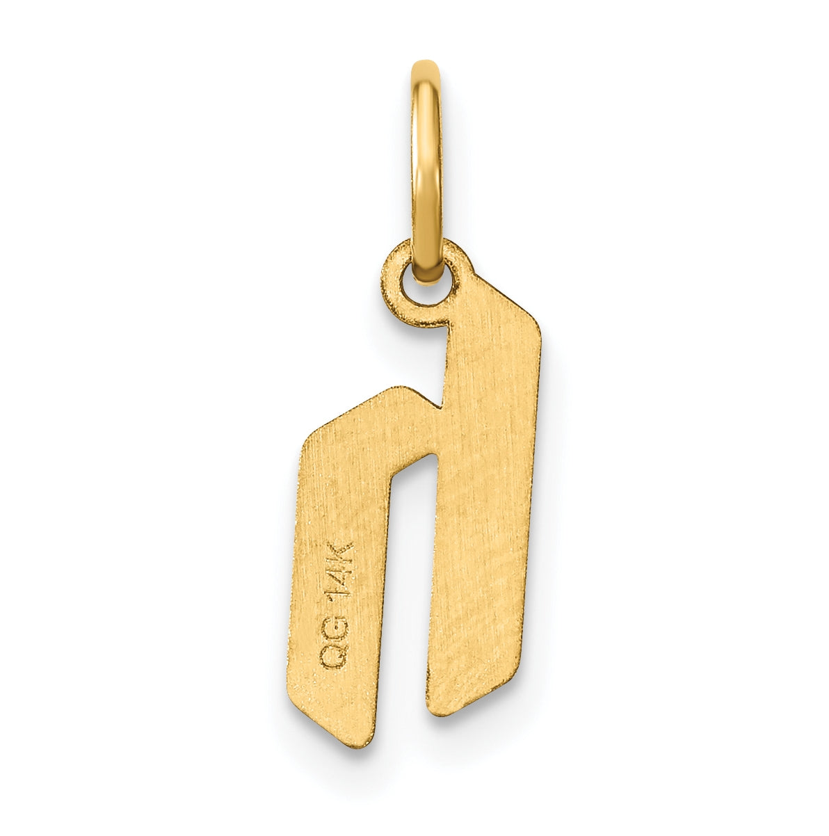 14K Yellow Gold Lowercase Letter H Initial Pendant