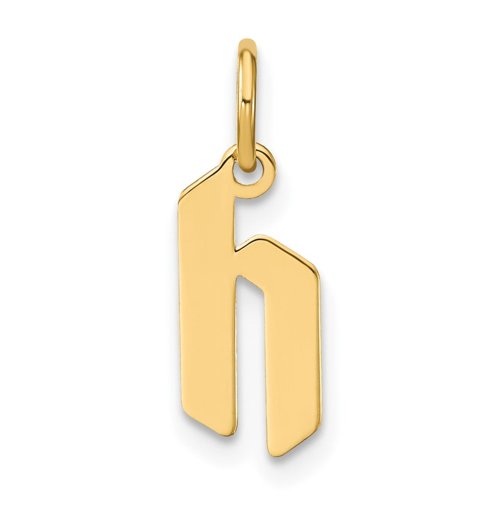 14K Yellow Gold Lowercase Letter H Initial Pendant