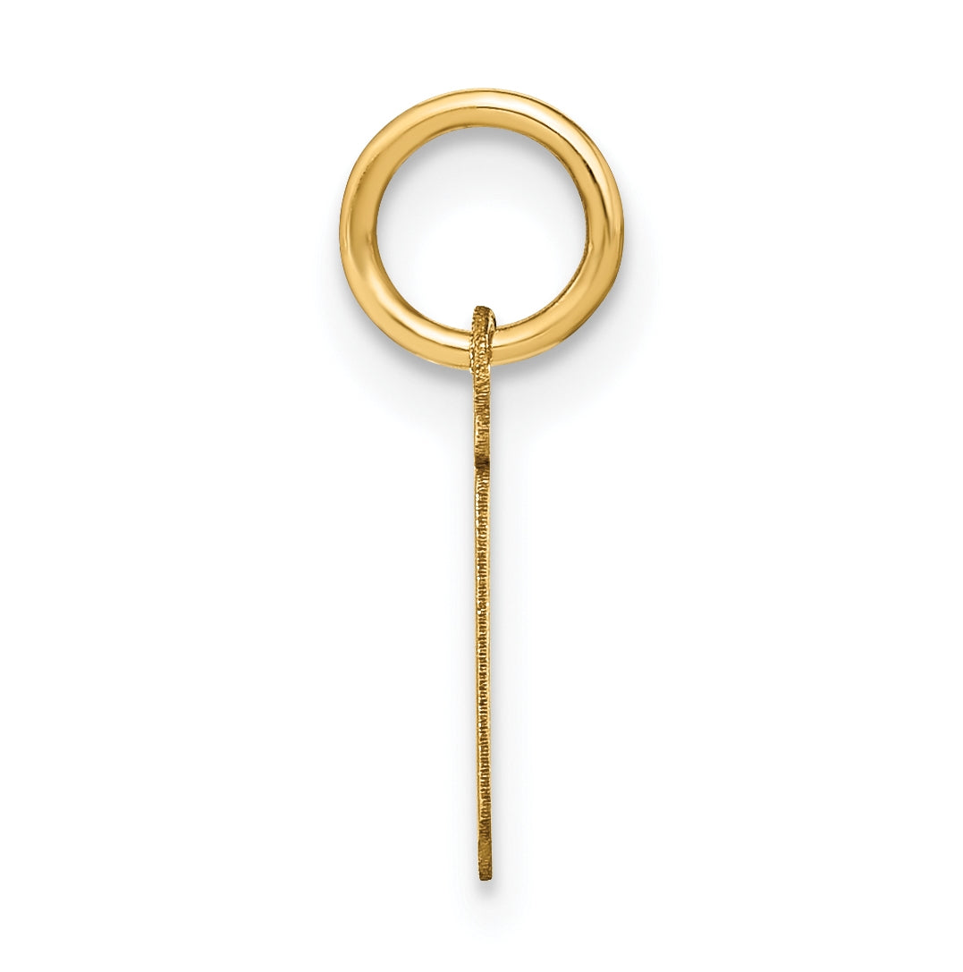 14K Yellow Gold Lowercase Letter I Initial Pendant