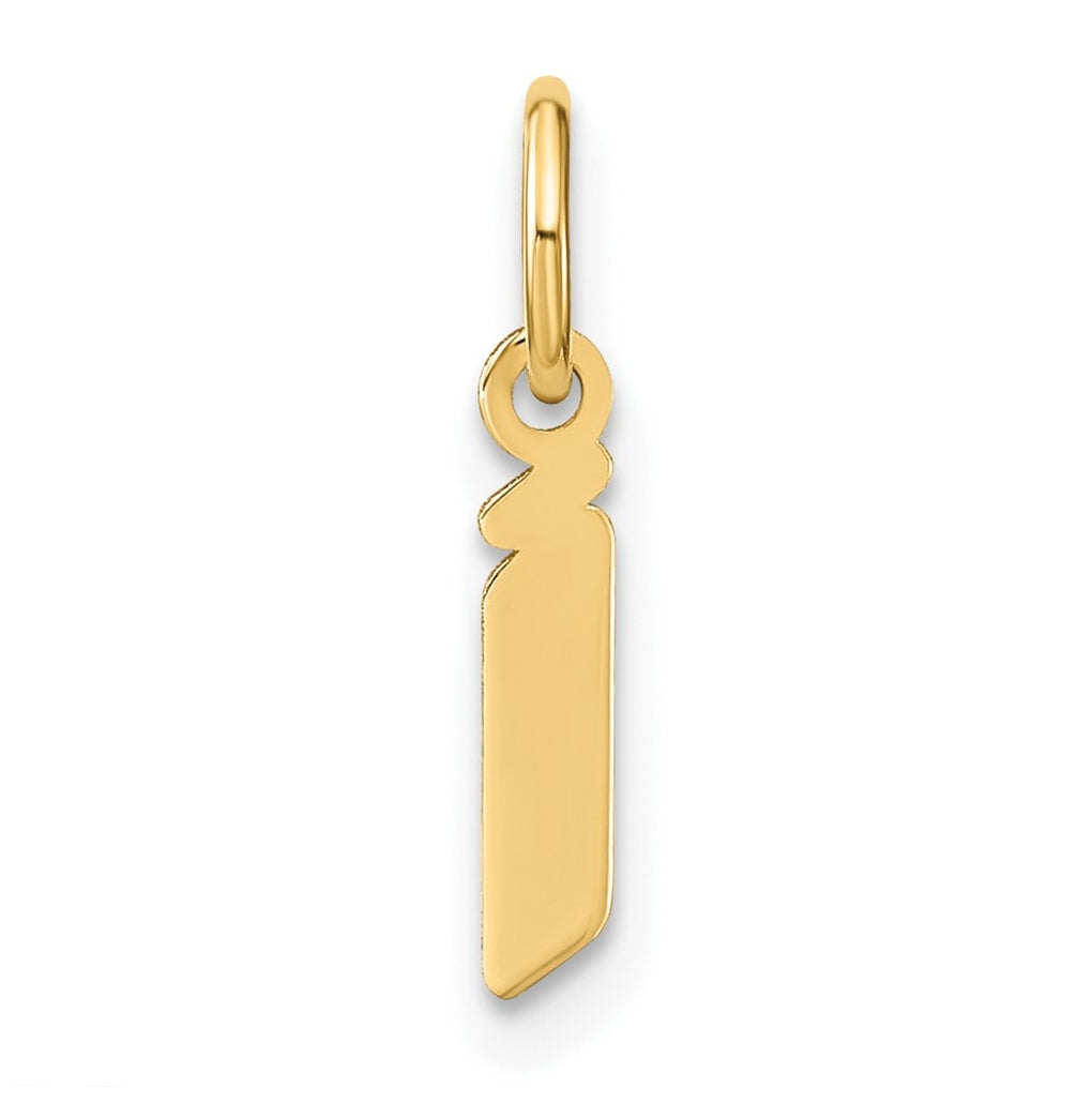 14K Yellow Gold Lowercase Letter I Initial Pendant