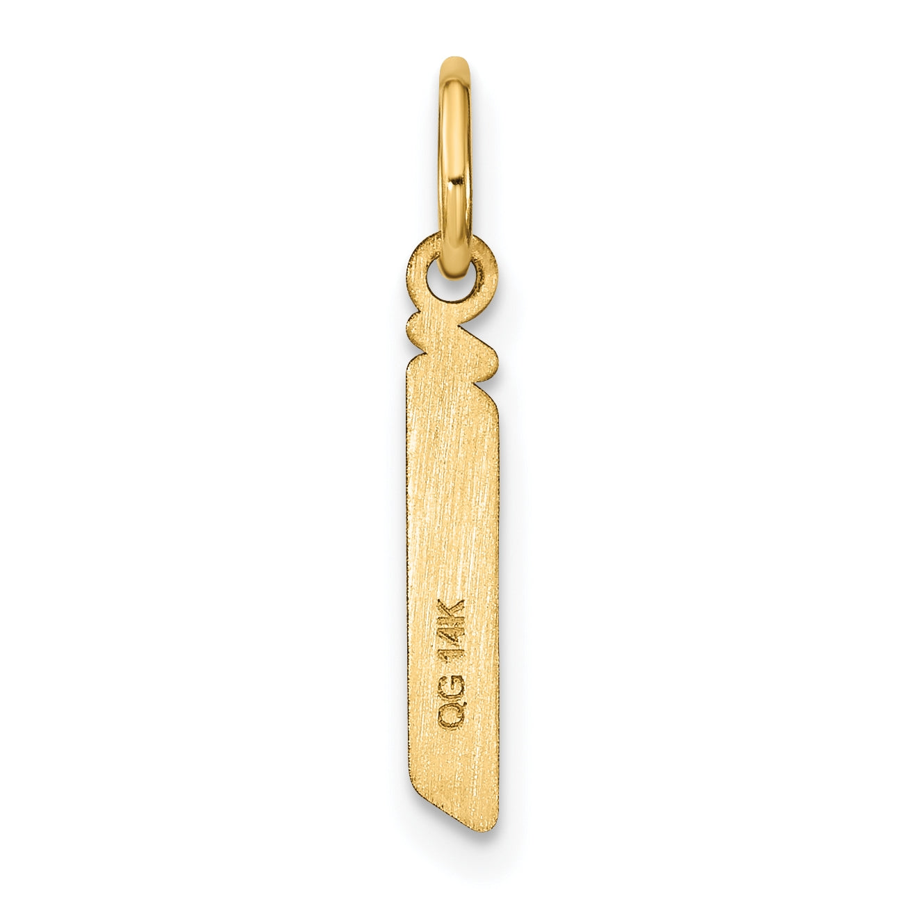 14K Yellow Gold Lowercase Letter J Initial Pendant