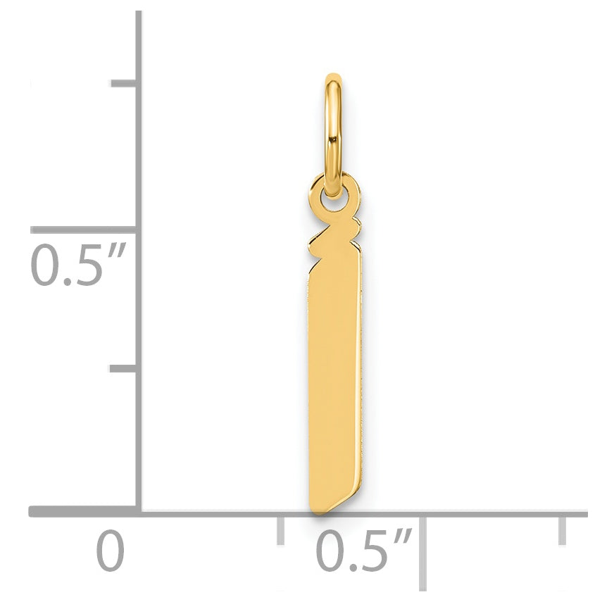 14K Yellow Gold Lowercase Letter J Initial Pendant