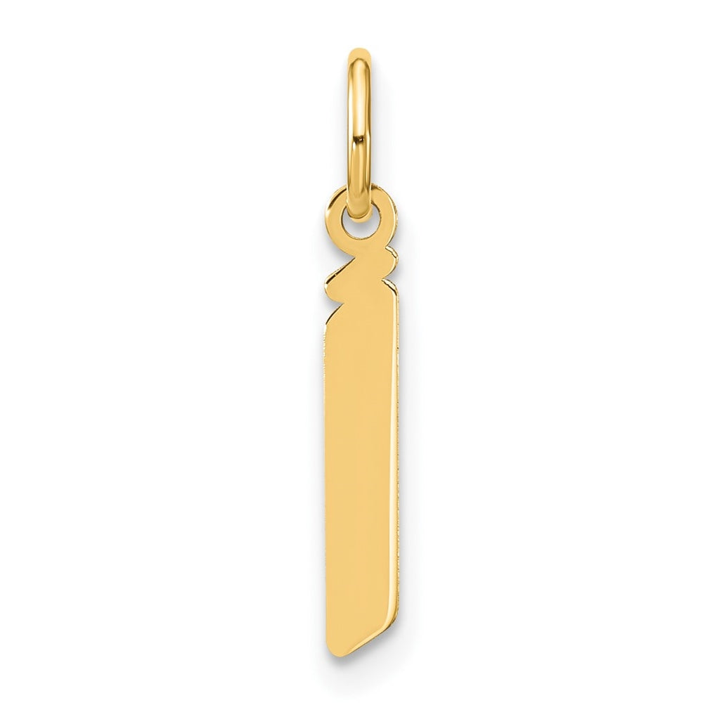 14K Yellow Gold Lowercase Letter J Initial Pendant