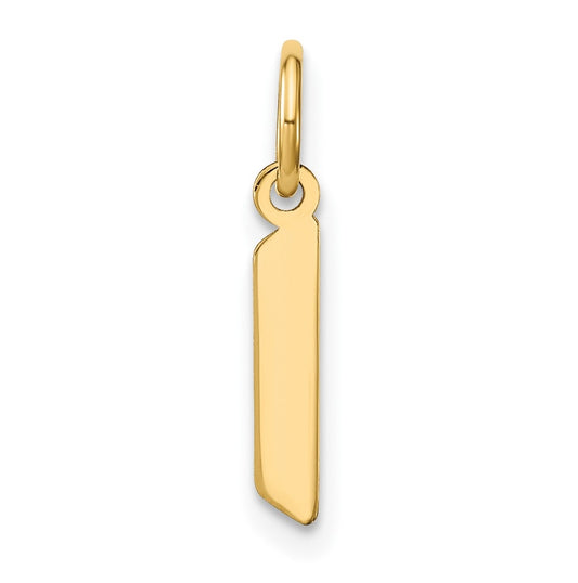 14K Yellow Gold Lowercase Letter L Initial Pendant