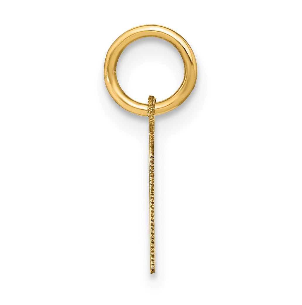 14K Yellow Gold Lowercase Letter M Initial Pendant