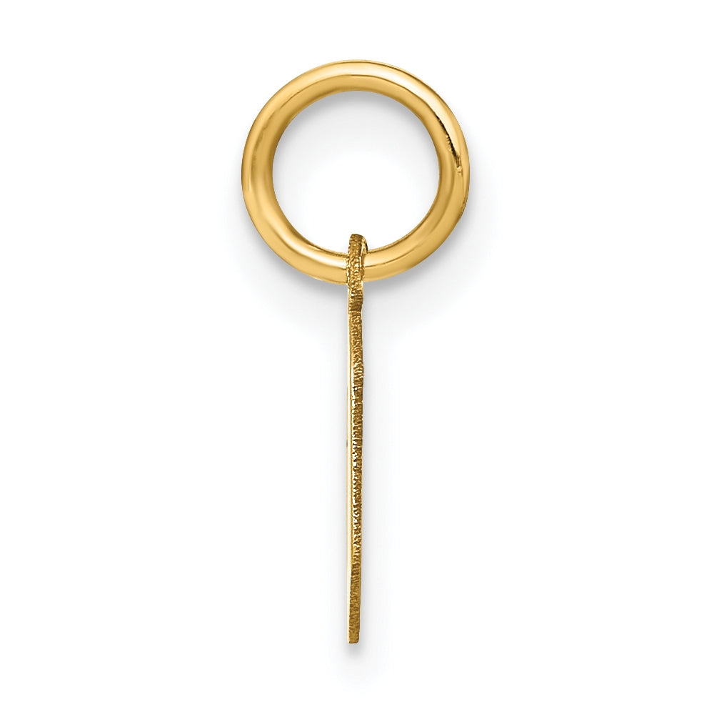 14K Yellow Gold Lowercase Letter O Initial Pendant