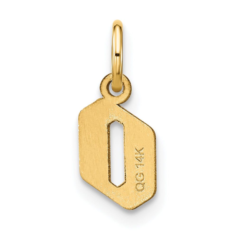 14K Yellow Gold Lowercase Letter O Initial Pendant