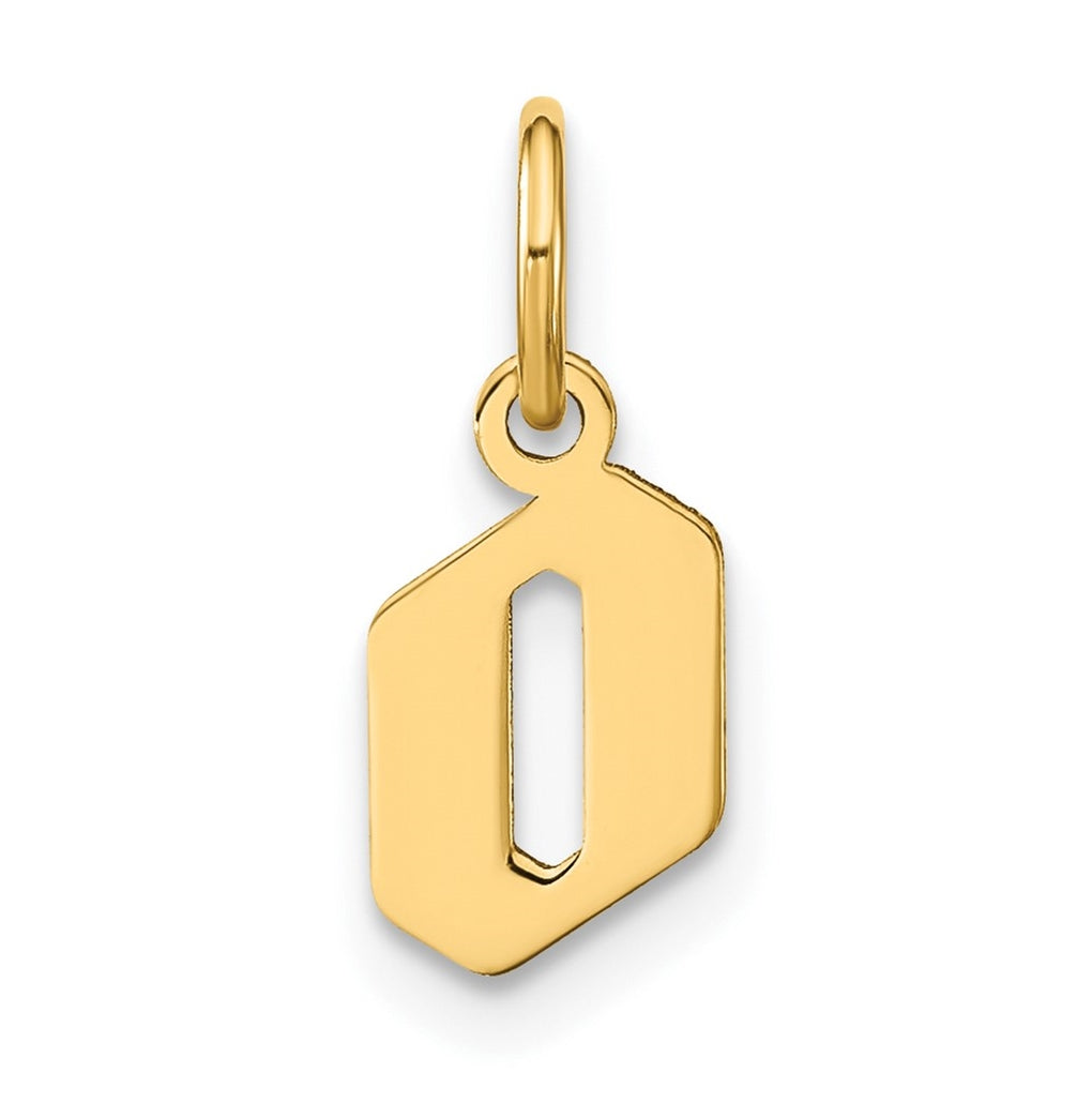 14K Yellow Gold Lowercase Letter O Initial Pendant