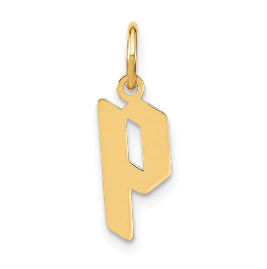 14K Yellow Gold Lowercase Letter P Initial Pendant