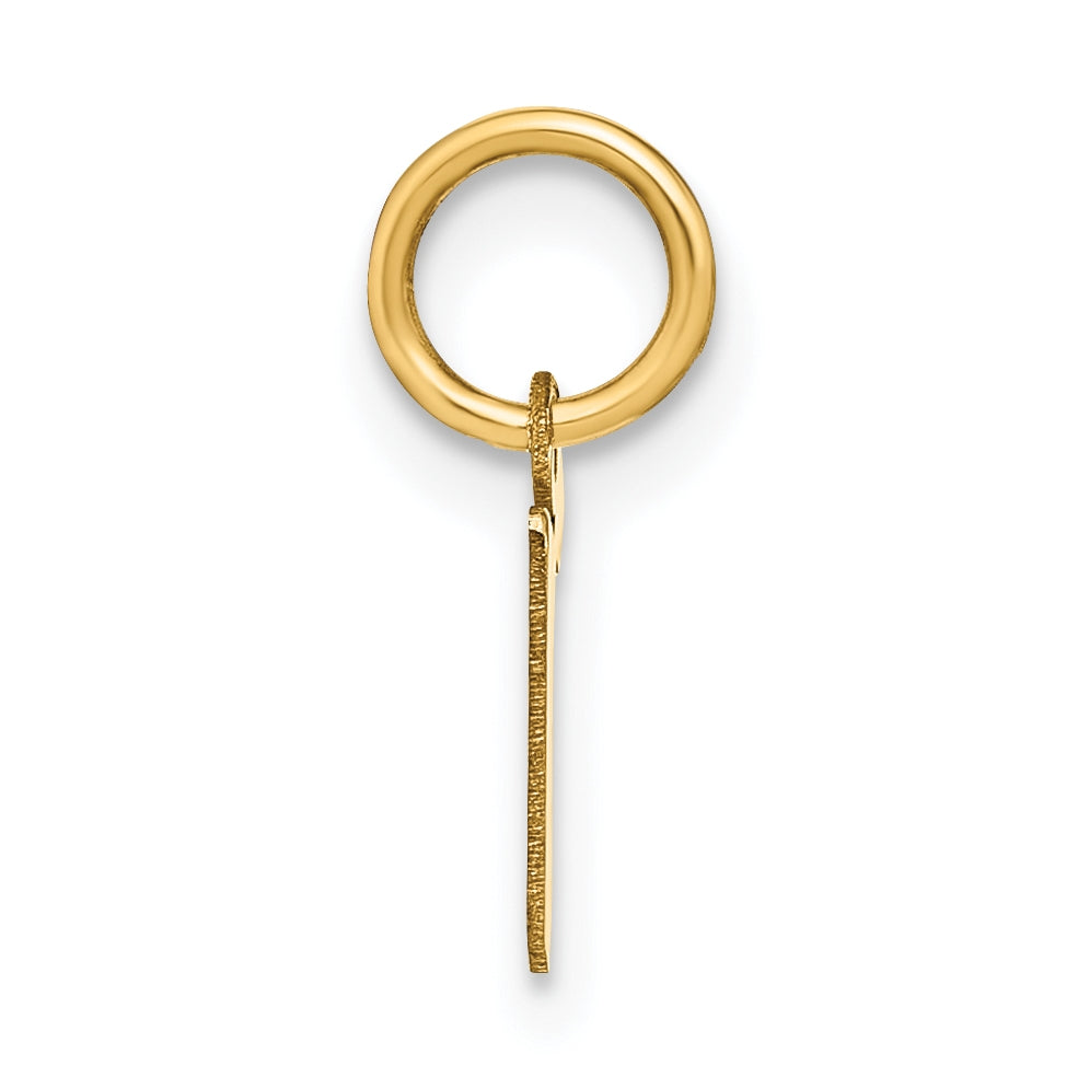 14K Yellow Gold Lowercase Letter R Initial Pendant