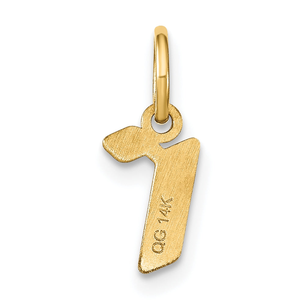 14K Yellow Gold Lowercase Letter R Initial Pendant